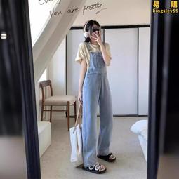 直筒牛仔背帶褲2024新款小個子闊腿連體褲子長褲寬鬆粉色吊帶春季 歷史價格詳細信息