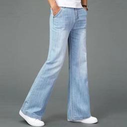 【現貨熱銷】秋天淺色薄款大喇叭褲男中腰彈力大腳褲秋季男裝大喇叭牛仔長褲子 價格比較,價格查詢,歷史價格詳細信息