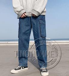 《TINO HOMME》2019春夏新款日韓版非主流嘻哈街頭直統大口袋寬管褲牛仔褲工作褲 價格比較,價格查詢,歷史價格詳細信息