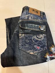 二手 BIG TRAIN 日本高橋墨達人老鷹牛仔褲刺繡 尺寸：XL（約：32-34腰） 歷史價格詳細信息