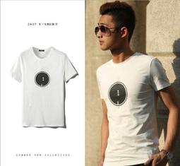 春夏新款男士短袖t桖韓版緊身男素色小圓領簡約休閒緊身型潮男T桖 歷史價格詳細信息