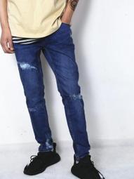 《 J.ST 》Chic x Trend 時尚潮流男裝 膝蓋刀割破壞拉鍊褲腳彈性修身牛仔褲休閒褲丹寧長褲【ST9109】 歷史價格詳細信息