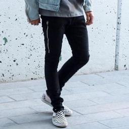 Chic x Trend 時尚潮流男裝 暗黑膝蓋破洞破壞毛邊修身小腳牛仔褲休閒褲九分長褲【HS1046】 歷史價格詳細信息