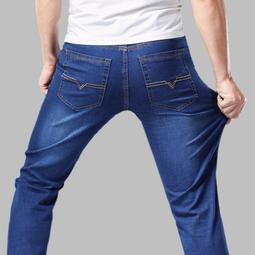 夏季薄款男士牛仔男直筒寬鬆休閒長大尺碼彈力緊身百搭工作男 歷史價格詳細信息