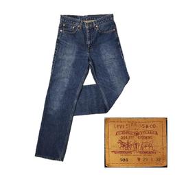 【LEVI'S】藍色牛仔長褲 32X34號/平量約32腰 歷史價格詳細信息