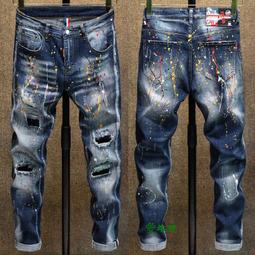 新款男士彈力破洞牛仔褲 男修身韓版破洞小腳褲 男裝時尚個性長褲鉛筆褲 磨破褲破洞褲乞丐褲-22號穿搭 歷史價格詳細信息