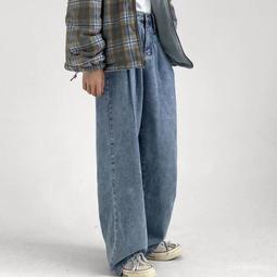 牛仔寬褲男 水洗牛仔老爺褲 女垂墜寬褲 寬版牛仔褲男闊腿褲 牛仔長寬褲 牛仔大寬褲 直筒落地牛仔褲 歷史價格詳細信息