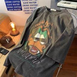 美式復古短袖T恤男女生同款海賊王路飛五檔印花純棉大尺碼寬鬆t恤日系動漫風上衣純棉吸汗透氣落肩短t 歷史價格詳細信息
