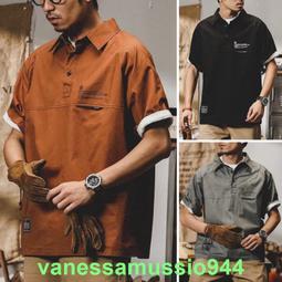 美式復古短袖T恤男寬鬆夏季男裝2022年新款工裝襯shan領短袖yifu男 歷史價格詳細信息