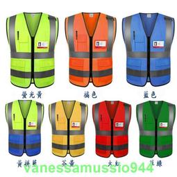 多功能反光背心大口袋漁網格反光馬甲執勤指揮對講機安全工作背心~鑫星精選 歷史價格詳細信息