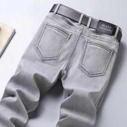 菸灰色破洞牛仔褲男夏季薄款美式高街cleanfit褲子修身直筒微喇褲 歷史價格詳細信息