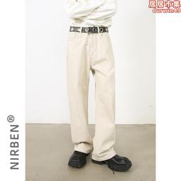 nirben牛仔| 水洗拼接做舊直筒牛仔褲男新款美式寬鬆個性口袋長褲 歷史價格詳細信息