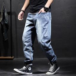 牛仔褲男 加肥加大 胖子超大碼 寬松高腰 深檔彈力 大腳 胖肥佬褲 歷史價格詳細信息