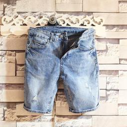 破洞牛仔褲男潮牌夏季薄款彈力修身小腳褲韓版潮流休閑九分褲子男 歷史價格詳細信息