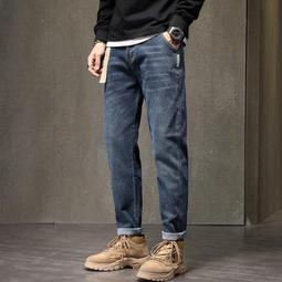 韓版牛仔褲牛仔直筒褲休閒褲牛仔長褲【7折】 春秋男裝新款男裝牛仔 韓版潮彈力修身男牛仔長褲 歷史價格詳細信息