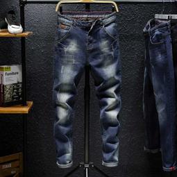 【實圖現貨】牛仔褲男 簡約時尚潮流帥氣小腳褲 牛仔長褲 韓版素面彈性休閒長褲 百搭丹寧牛仔褲 牛仔工作褲 破褲男生 歷史價格詳細信息