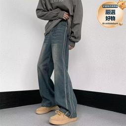 潮款牛仔褲男2023年新款秋季寬鬆直筒休閒百搭潮流破洞男褲子男潮 歷史價格詳細信息