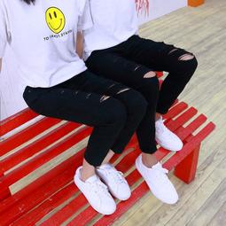 熱銷 鉛筆褲 夏季乞丐破洞牛仔褲 男士牌刺繡緊身窄管褲子 男彈力韓版流百搭 歷史價格詳細信息