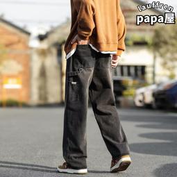 日系水洗牛仔長褲 美式寬版闊腿褲 男女休閑牛仔褲 情侶鬆緊腰老爹褲潮【逆主流】 歷史價格詳細信息