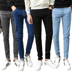 彈性牛仔褲 修身小腳窄管 單寧褲 時尚百搭休閒褲 日系韓版休閒長褲 耐磨透氣男生工作褲子 黑褲 白色牛仔褲 男生衣著 歷史價格詳細信息