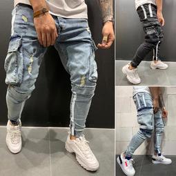 男士牛仔褲緊身牛仔褲彈力修身牛仔褲男士長褲工裝褲 歷史價格詳細信息