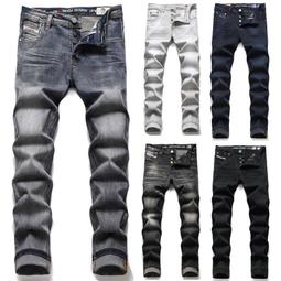 男士牛仔褲緊身牛仔褲彈力修身牛仔褲男士長褲工裝褲 歷史價格詳細信息