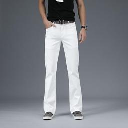 牛仔褲男 牛仔長褲 牛仔直筒褲【S-2XL】男寬松直筒九分闊腿褲 新款松緊腰牛仔褲休閑系繩百搭長褲潮流 歷史價格詳細信息