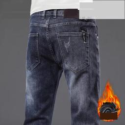 熱賣現貨Jeep吉普加絨加厚牛仔褲男士秋冬季潮流修身直筒百搭休閑長褲子男 歷史價格詳細信息