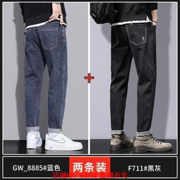 限時免運】牛仔褲 休閒褲男 工作褲 男式牛仔褲 香港2023冰氧牛仔褲 男修身直筒韓版高端彈力淺色休閑長褲夏季薄款 歷史價格詳細信息