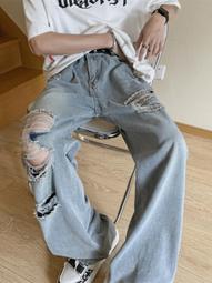 破洞牛仔男九分韓版寬松直筒休閑潮流修身小腳9分子男百搭現貨速發 歷史價格詳細信息