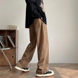 牛仔pants男款美式春秋季水洗長pants男生直筒寬松闊腿休閑pants子男 歷史價格詳細信息