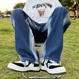 牛仔pants男春秋新款美式高街復古vibe直筒彎刀pants寬松拼接水洗工裝pants 歷史價格詳細信息