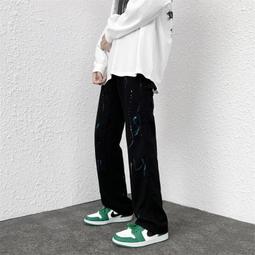 hiphop美式高街vibe刺繡寬松直筒牛仔庫男oversize潮牌闊腿庫子潮 歷史價格詳細信息