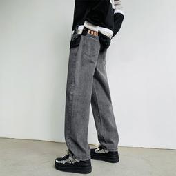 直筒寬松牛仔褲男 男女同款牛仔褲 學生百搭素色牛仔褲 秋季薄款牛仔長褲 S3XL 韓版原宿風牛仔褲男-潮流精選 歷史價格詳細信息