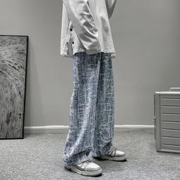 直筒牛仔褲《J.Y》鬆緊帶 綁繩 縮口褲 牛仔褲 長褲 休閒長褲 工作褲 潮流 寬鬆 闊腿褲 復古 刷舊 兩色可選 歷史價格詳細信息