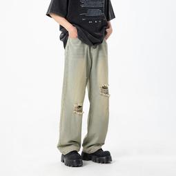 工裝牛仔庫男春秋2024新款潮牌ins寬松直筒庫美式高街男生闊腿庫 歷史價格詳細信息