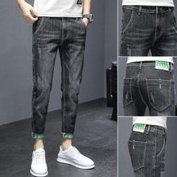 2024新款春秋季牛仔褲男士潮牌修身小腳潮流休閑直筒長褲子男2024 價格比較,價格查詢,歷史價格詳細信息