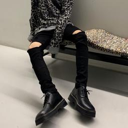 【現貨熱銷】黑色牛仔長褲男加絨潮牌修身小腳破洞褲潮流帥氣乞丐褲子韓版破爛 歷史價格詳細信息