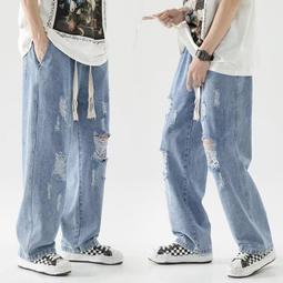 【現貨熱銷】高端破洞牛仔褲男士2024新款潮牌乞丐褲春夏季修身小腳長褲子男款 歷史價格詳細信息