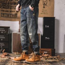 【現貨熱銷】XINIYA/美式重磅復古秋季ins痞帥牛仔褲男士寬松破洞休閑直筒長褲 歷史價格詳細信息