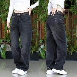 秋冬款牛仔褲男寬鬆直筒闊腿加絨加肥加大碼中年2023新款彈力褲子 歷史價格詳細信息