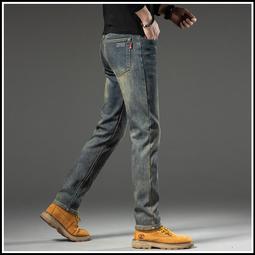 冬季加絨褲加厚牛仔褲男士寬鬆直筒長褲秋冬款保暖彈力休閒男褲子 歷史價格詳細信息