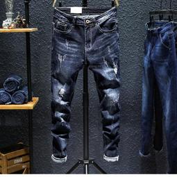 ????高品質純棉窄管牛仔褲破壞正韓超夯氣質寬鬆褶皺貓須水洗磨白翻邊做舊磨哈倫褲男破洞牛仔褲男緊身直筒寬鬆彈力補丁乞丐個性褲 價格比較,價格查詢,歷史價格詳細信息