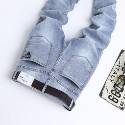 春秋季牛仔牛仔長直筒牛仔牛仔男夏季薄款彈力淺色牛仔男士緊身窄管淡藍色休閒潮牌磨白色窄管 歷史價格詳細信息