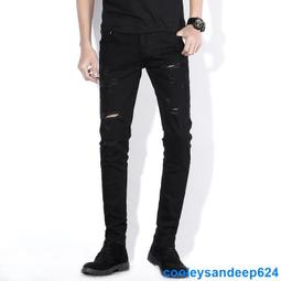 破壞 破洞 修身彈力牛仔褲 *OLDNICK老尼克* 03152017-1 歷史價格詳細信息