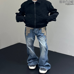 美式復古小眾星星貼布流蘇牛仔短褲寬鬆嘻哈炸街五分褲子 歷史價格詳細信息