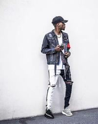 牛仔破褲男生個性乞丐破褲 夏季男士破洞牛仔褲男韓版潮流緊身窄管刮爛 九分褲子 刷破牛仔褲 丹寧牛仔褲 歷史價格詳細信息