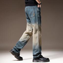 【現貨速發】美式復古漸變水洗潑墨牛仔褲男款春季高級感寬松直筒潮牌長褲子男 歷史價格詳細信息