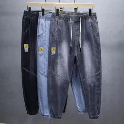 褲子男 牛仔褲男 休閒褲男工裝褲男潮牌寬松休閑褲網紅束腳褲2019新款一件代發 歷史價格詳細信息