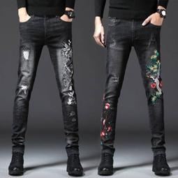 褲子女 直筒褲黑色窄版直筒牛仔褲女春闊腿顯瘦煙管堆堆褲子潮 歷史價格詳細信息